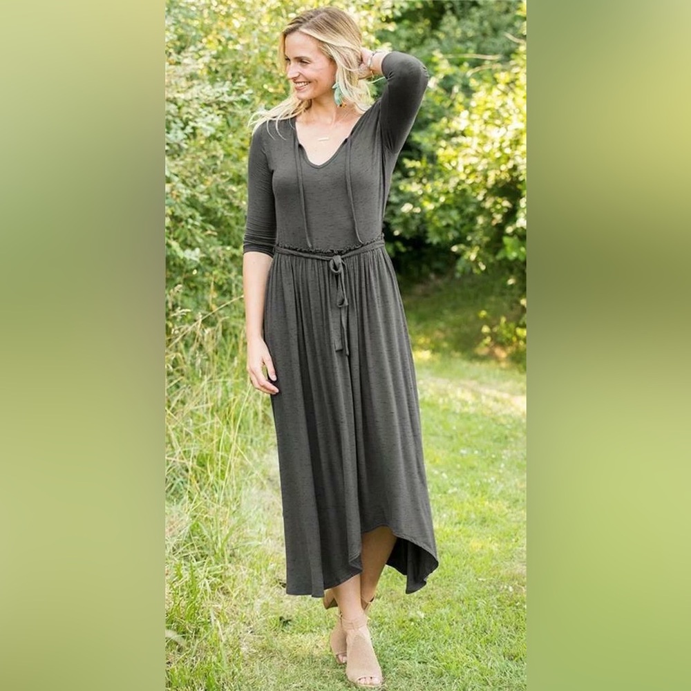 Matilda Jane Choose Your Own Path Go West Dress – Charcoal Gray – Size XS